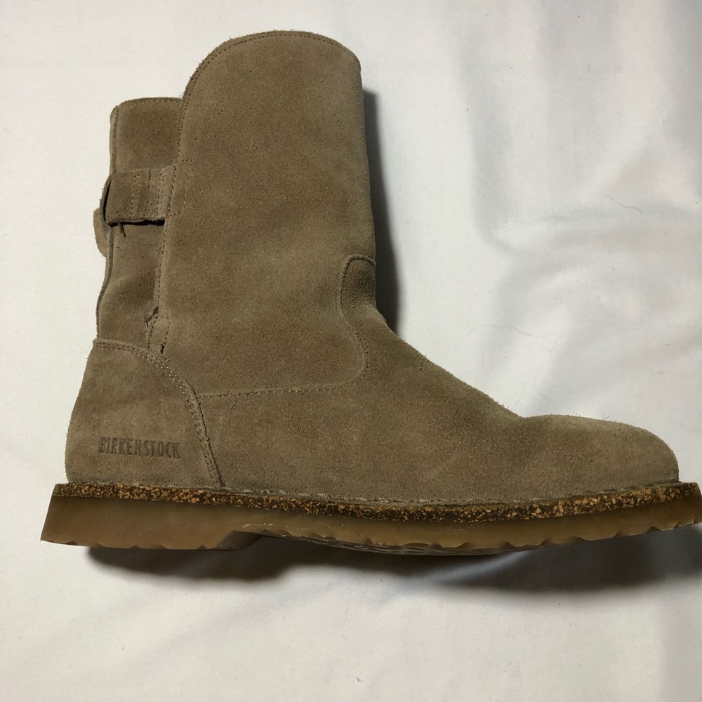 Birkenstock Uppsala Shearling Suede Leather boots gray taupe shearling lining 38 - Picture 5 of 13